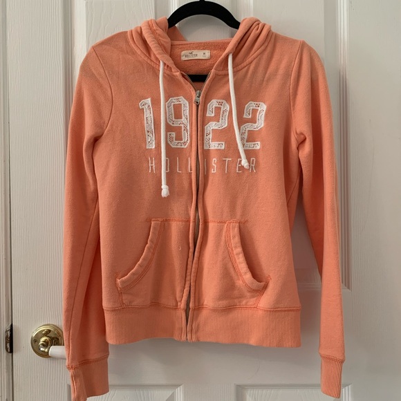 Hollister, Full Zip, Orange Hoodie - Picture 1 of 6